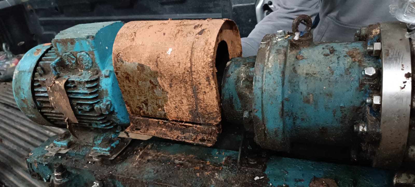 Antes de un motor bomba